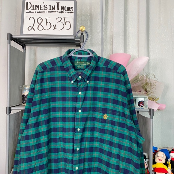 Ralph Lauren Other - 90’s VTG Lauren Ralph Lauren Green Plaid RLL Embroidery Button Ups Flannel Shirt